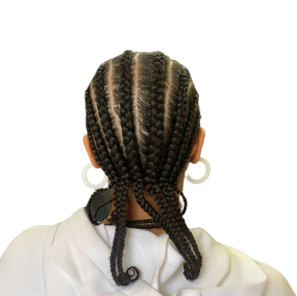 Cornrows with natural hair (8-12 lines)